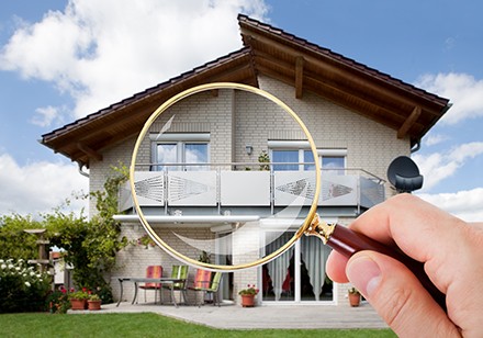 A house under a magnifying glass